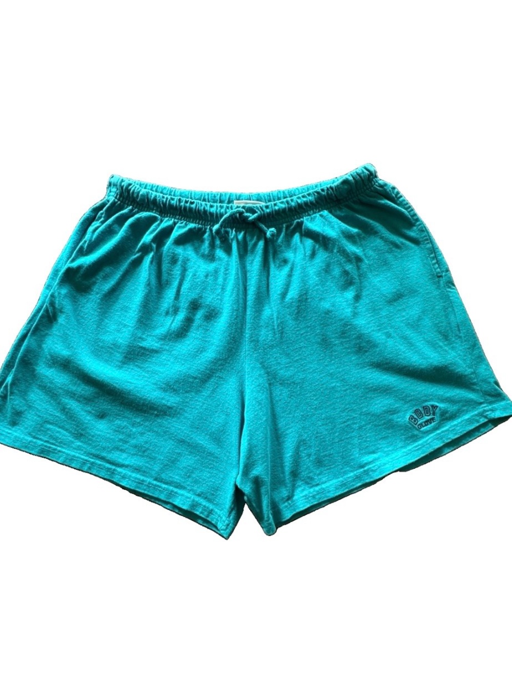 Vintage 90s Body Glove Shorts Teal Cotton Made in Canada Surf Beach Loungewear L